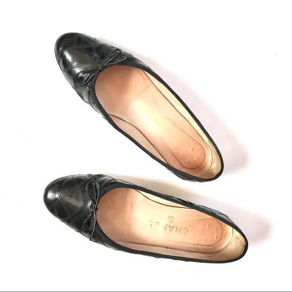 VTG Chanel Patent Leather Ballet Ballerina Flats